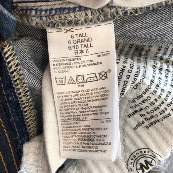 GAP 1969 Tall Skinny Jeans – Dark Wash, Mir Rise, Size 6 - Picture 11 of 11